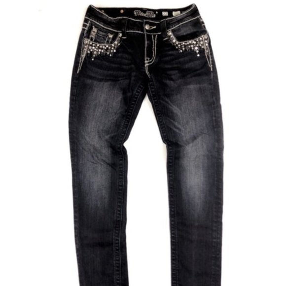 Miss Me Sz 27 Skinny Jeans Embellished - Picture 2 of 8